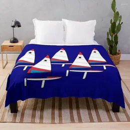 Blankets Topper Sailboats Racing Throw Blanket Thermal Hairys Retros Manga For Decorative Sofa