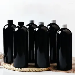 Depolama Şişeleri 8pcs 1000ml BÜYÜK KAPAKLI BEYAZ SİYAH PET PET PLAT PLASTİK BİLEŞİK KAPAK DOĞRU VİDA KAPAK 1L Esansiyel Yağ Sıvısı