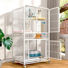 Cat Carriers Household Cages Oversized Free Space Three-layer Dog Cage Luxury Villa Climbing Frame House Indoor Supplies