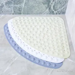 Tapetes de banho PVC Fan-em forma de triângulo Chuveiro Tapete Ambientalmente Amigável Doméstico El Suprimentos Banheiro Anti-Skid Foot Pad 54x54cm 1 Pc