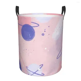 Sacos de lavanderia cesta suja aquarela galáxia bonito impressão dobrável roupas balde de armazenamento brinquedo casa organizador à prova d'água
