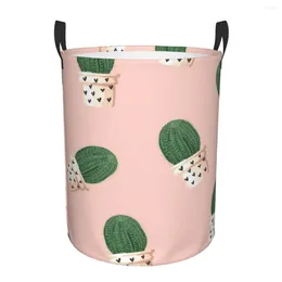 Laundry Bags Foldable Basket For Dirty Clothes Cute Cactus With Hearts Storage Hamper Kids Baby Home Organizer