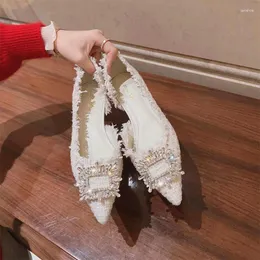 Sapatos de vestido lindo design mulheres bombas cor sólida confortável strass para femme apontou dedo do pé baixo saltos rendas modernos zapatos para mujer