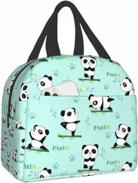 Yoga Pandas Isolierte Lunchtasche, wiederverwendbare Kühltasche mit Reißverschluss, Verwendung für Frauen, Kinder, Wandern, Picknick, Strand, Reisen, Arbeit, O2Sr #