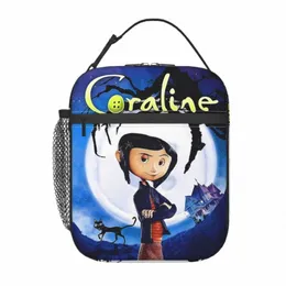 halen Coraline Horror Movie Insulated Lunch Bag for Cam Travel Food Waterproof Cooler Thermal Bento Box Women Children e90z#