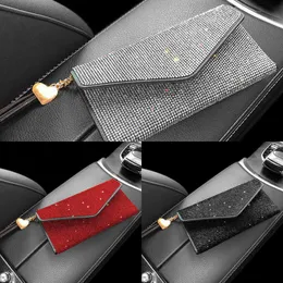 Uppgradera Diamond Car Driver License Holder Bag Multifunktion ID -kort Holder Packet Wallet Bling Rhinestone Car Accessories for Woman
