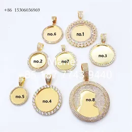 البيع الساخن الجنيه الاسترليني Sier Iced Out Hip Hop Moissanite Diamond Picture Frame Memord Memord Presh Photo Photo Frame Pendant