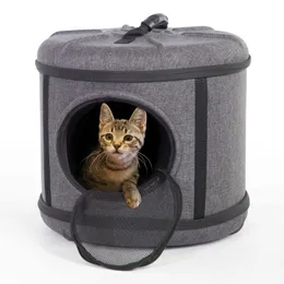고양이 캐리어 kh 애완 동물 제품 모드 고양이 회색 17 x 15.5 인치 고양이를위한 소프트 사이드 캐리어