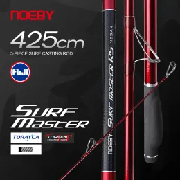 Noeby 4.25m 서핑 캐스팅 낚시 막대 Fuji Guide Reel Seat 425AX BX 루어 체중 80-250g SEA SURF LONG CASTING FISHING RODS