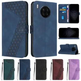 För hedra 50 Lite Case Huawei Honor 50 Lite Etui 3D Geometric Lattice Wallet Case For Funda Honor50 Lite 50 Pro 50Se Phone Cover