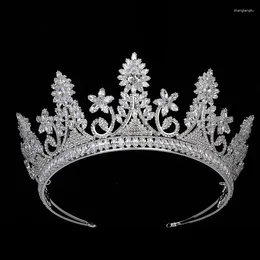 Hårklipp tiaror och krona hadiyana vintage kvinnor bröllopstillbehör brud smycken pannband zirkonia bc4622 prinssa