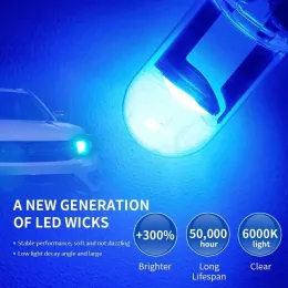 50/40/30/20/10/6/2pcsT10 LED W5W Canbus Glass COB 6000k Reading Dome Lamp Marker Wedge License Plate Light Bulb 168 194 192 DC 1