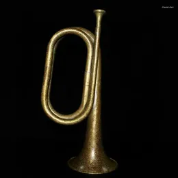 Dekorativa figurer gamla antika handgjorda koppar mässing av horn bugel