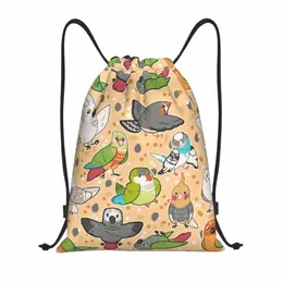 custom Pet Birds Drawstring Backpack Bags Women Men Lightweight Cockatiel Budgie Parrot Gym Sports Sackpack Sacks for Training 45gq#