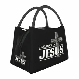Wierzę w Jezus Chrystus izolowany torba na lunch dla kobiet chrześcijańskie chrześcijaństwo chłodnica termiczne jedzenie na lunch Travel 633x#