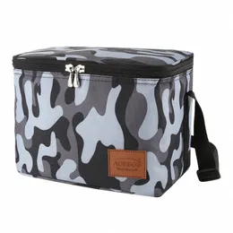 aosbos Borse da pranzo portatili più fredde Borse da pranzo isolate Camo Thermal Lunchbox Borsa da picnic per alimenti Borsa termica per uomo Donna e5Gy #