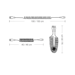 66W 5A Cabo de dados USB tipo C 3A Micro USB Spring Pull Telescópica Cabo de carregamento rápido para Android Acessórios para Android Cabo USB Cabo