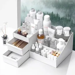 Caixas de armazenamento 3 camadas caixa de cosméticos grande capacidade gaveta organizador de maquiagem plástico cosméticos cuidados com a pele penteadeira desktop