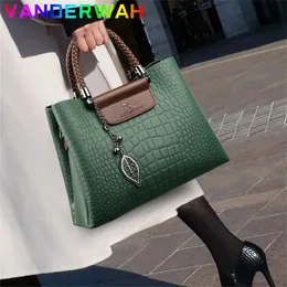 Brand Leather 3 Layers Alligator Crossbody Bag for Women Female Shoulder Messenger Sac Luxury Designer Ladies Handbags 240326