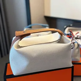 Moda tasarımcı çanta pratik çizgileri basit ming orijinal tuval malzeme boyutu25x15cm tuvalet çantası öğle yemeği kutusu çantası