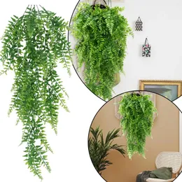 الزهور الزخرفية معلقة السرخس والكروم الخضراء لزخارف الجدار Planters1pc ترتيبات الزهور الاصطناعية مقبرة