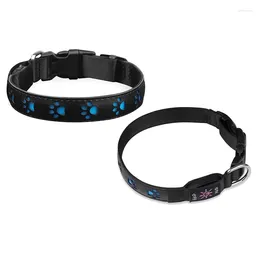 Hundehalsbänder ABHU LED-Lichthalsband für Hunde, wiederaufladbar, leuchtend, 7 Farbwechsel