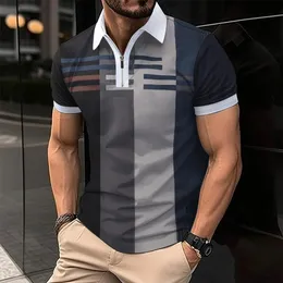 Men Polo Shirt Print Print Short Shirt Tshirt Tops Tops Tops Business Down Rowner Streetwear Luxury Brand S3XL 240320