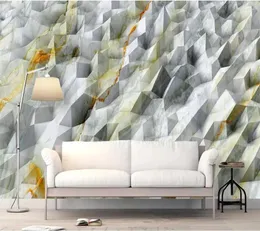 Wallpapers Wellyu Custom Wallpaper Papel De Parede Abstract Geometric Three-dimensional Tapered Marbled Modern 3D Background Wall Tapety