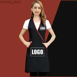 Schürzen benutzerdefinierte koreanische Arbeiter Langlebiger Overol Clote Cake Café Begleiter Küche Maniküre für Frauen Uniform Schürze Y240401