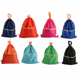 outdoor Nyl Backpack Drawstring Bag Men's Fi Storage Bag Travel Sport Drawstring Pocket Lightweight Backpack U8Oo#