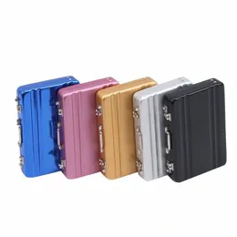 Aluminium Storage Box Busin ID Kreditkort Holder Mini Suitcase Bank Card Box Holder Jewel Case Rectangle Organizer 2023 New E2Hz#