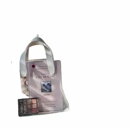 1pc Clear Tote Bag Transparent Shop Bags Shoulder Handbag PVC Waterproof Storage Bag for Gift Cosmetic Plastic Hand Gift Bag D43S#