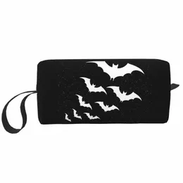 fladdermöss i natt toalettväska för kvinnor Halen Goth Occult Witch Makeup Cosmetic Organizer Lady Storage Dopp Kit Box P1PS#