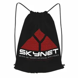 Skynet Терминатор Вдохновленный Cyberdine Systems T2 Рюкзак на шнурке Горячая креативная сумка для хранения Многофункциональная спортивная сумка Z5rK#