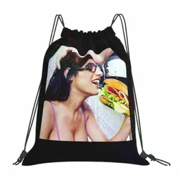 Mia Khalifa Drawstring BagsジムバッグFIトレーニングショップバッグスクールスポーツバッグH32D＃