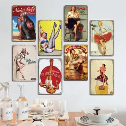 Targa Decorativa In Metallo Con Pin Up Girl – Dimensioni 20x30 Cm – Cartello Vintage Per Bar, Pub, Garage O Casa – Scritta In Inglese - 4