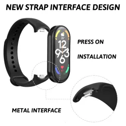 Silikonrem för Xiaomi Mi Band 8 Rem NFC Sport Rubber Armband Wristband Pulseira Correa Xiaomi Smart Band 8 Tillbehör