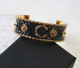 2024 Luxury quality Charm opened bangle with blue enamel and button shape in 18k gold plated have stamp box PS3342B
