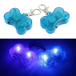 Coleiras de cachorro 2 pcs gota de aço inoxidável chaveiro colar luz é escuro LED pingente acessórios produtos