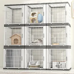 Cat Carriers Multi-storey Villa Cages Home Indoor Super Large Luxury Toilet One Litter Simple Resin Cage Pet Supplies WY