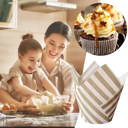 Weingläser 100 Stück Backpapierbecher Cupcake-Liner Stil Pergament Quadratisch Antihaft für Winterbecher Frauen Fassbecher