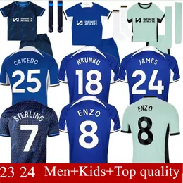 24 25 CFC Nkunku Soccer Jerseys N. Jackson 남자 키트 키트 플레이어 버전 2024 Enzo Sterling James Havertz Fofana Pulisic 축구 셔츠 훈련