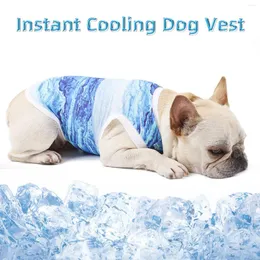 Vestuário para cães gato colete de resfriamento instantâneo verão pet mármore impressão em torno do pescoço elástico guarnição sem mangas roupas