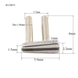 Eyeglass Double Rivets Two-Prong Metal Hinges Temples Pins for