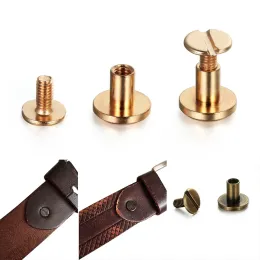 10 set da 5 mm/6,5 mm/8 mm a vite solida Rivet a doppia cinghia piatta e cinghia rivetti in pelle in pelle metallica broviglia