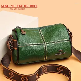 Tasche Designer frauen Schulter Echtes Leder Hohe Qualität Crossboby Taschen Für Damen Einfarbig Breiten Riemen Handtasche