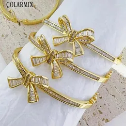 Bangle 3 PCS Crystal Bow Luxury Women Womments Guide Cute Zircon Gift 40385