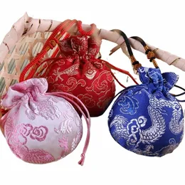 POUCH DRAG -mönster Multifärg Tyghalsband Fall kinesisk stil förvaringspåse påse Kvinnor smycken väska handväska påse w5gi#