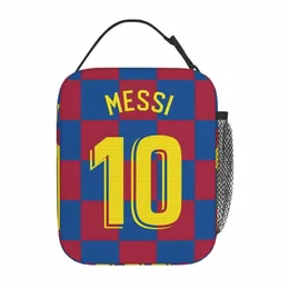 MIS 10 Checker Isolated Lunch Bag Argentina Football Food Ctainer Väskor Återanvändbara kylare Termiska lunchlådor för arbete 31LR#