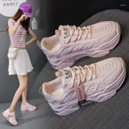 Sapatos de fitness femininos chunky tênis plataforma malha marca desig mulher casual tênis cesta esportes femininos rendas até sapatos vulcanizados